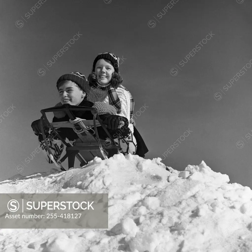 Children on sledge