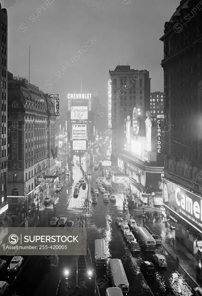 USA, New York State, New York City, Times Square at night