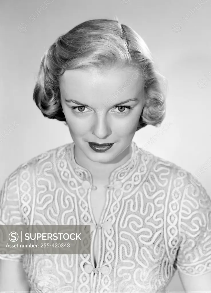 Studio portrait of young woman