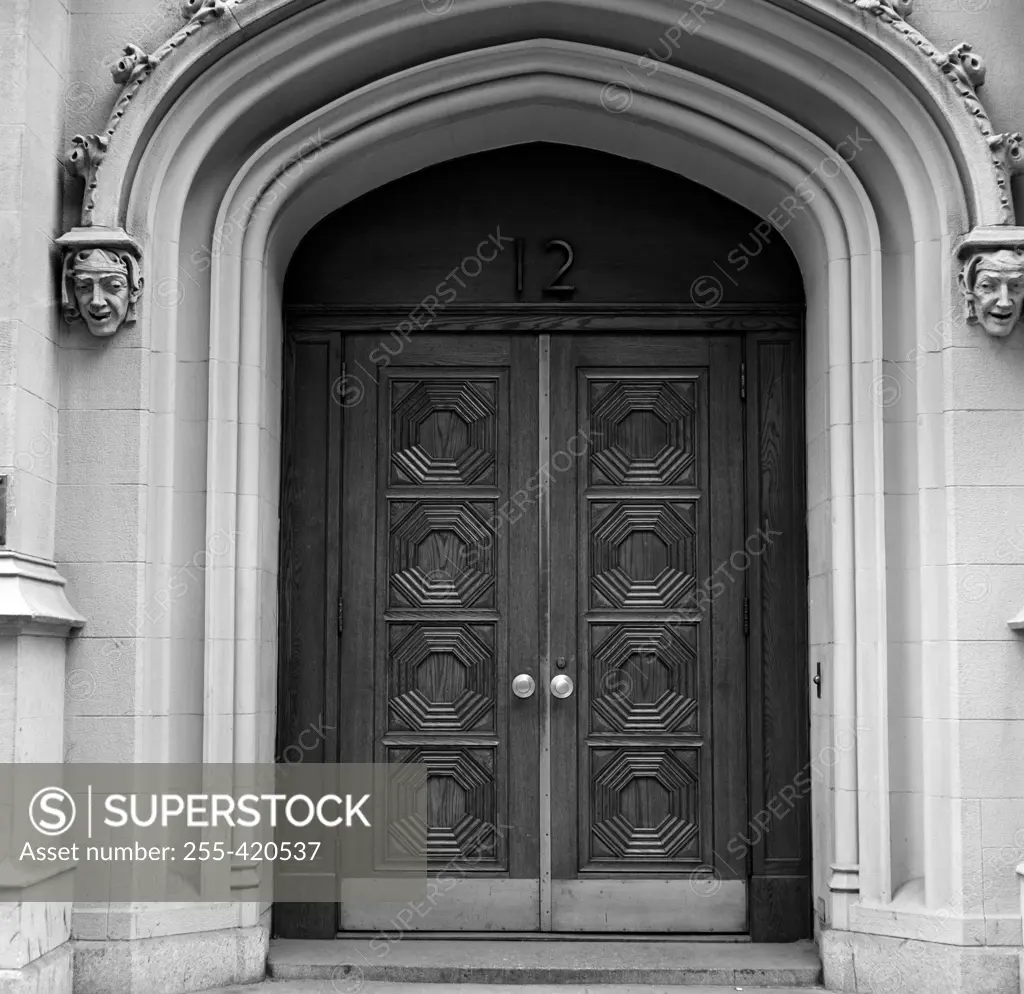 Historic door with neogothic arch