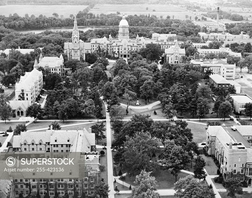 USA, South Indiana, University of Notre Dame, aerial view