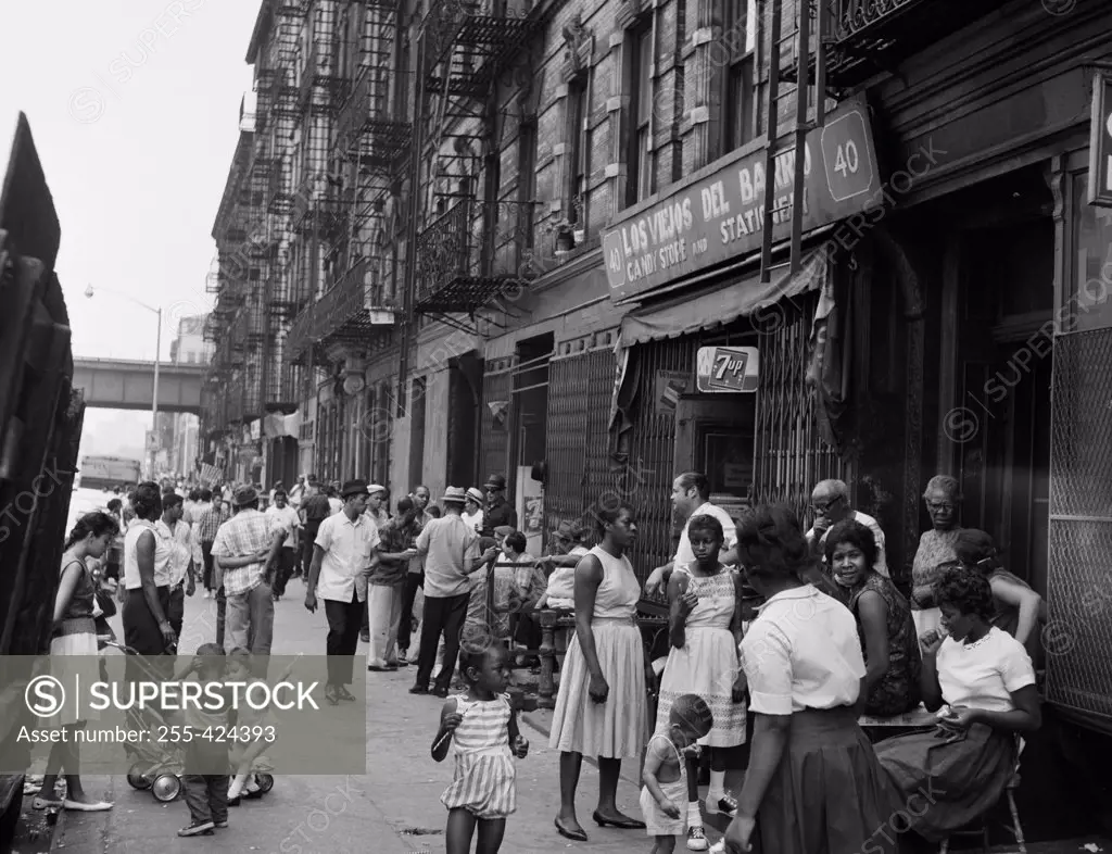 USA, New York City, Spanish Harlem, people in street