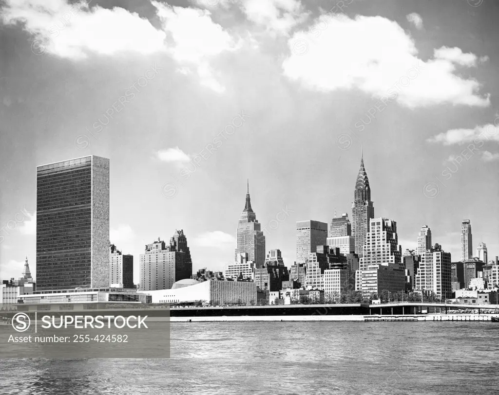 USA, New York State, New York City, Mid Manhatan skyline from Welfare Island in East River