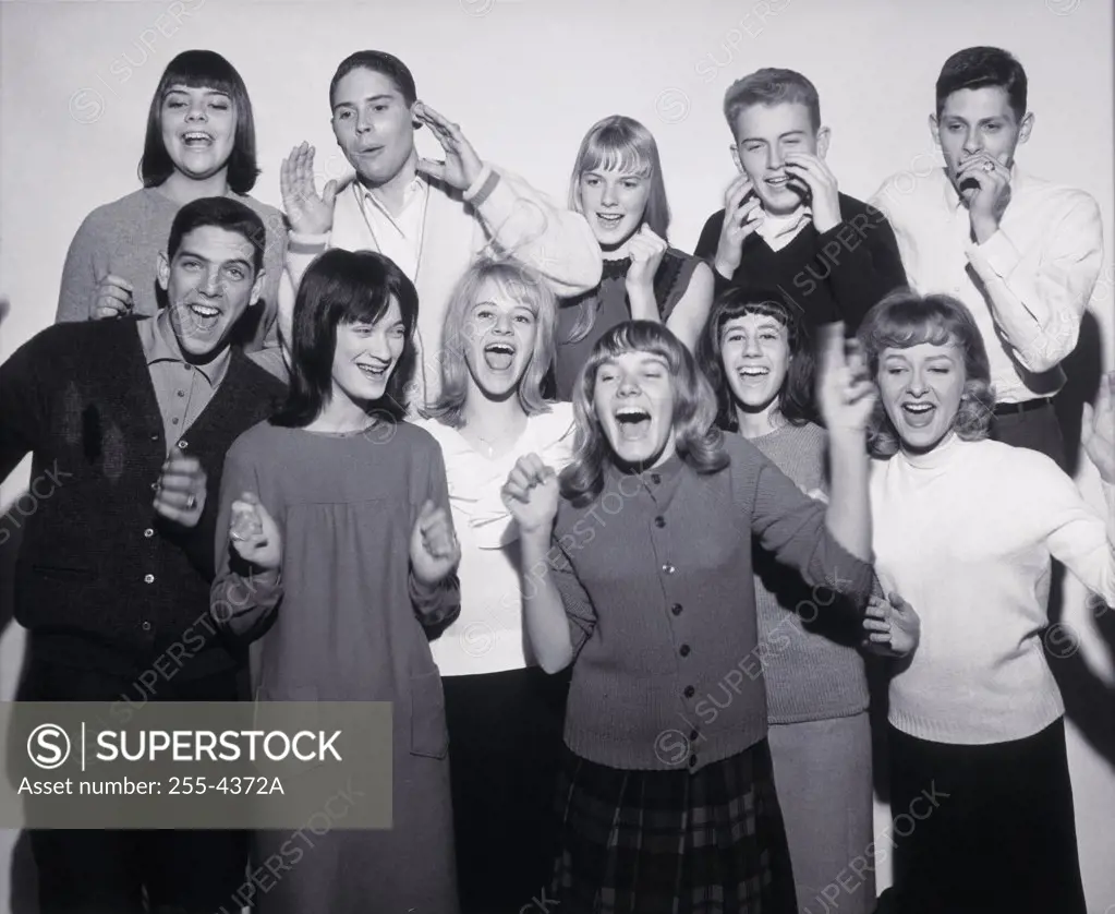 Portrait of a group of teenagers smiling