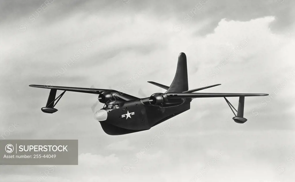 Vintage photograph. Newest anti-submarine aircraft for the US Navy, the Martin P5M-1 Marlin