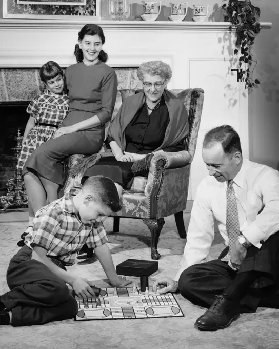 Grandfather playing with his grandson