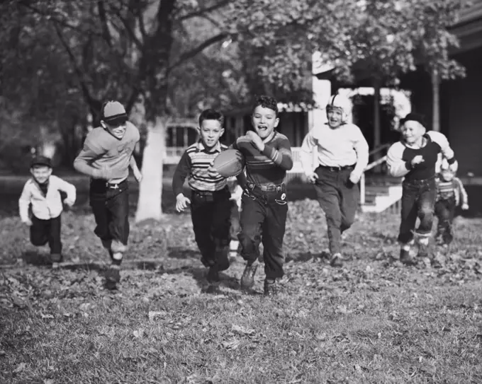 Group of boys playing football