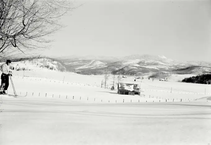 Vintage photograph. Winter in Laurentian