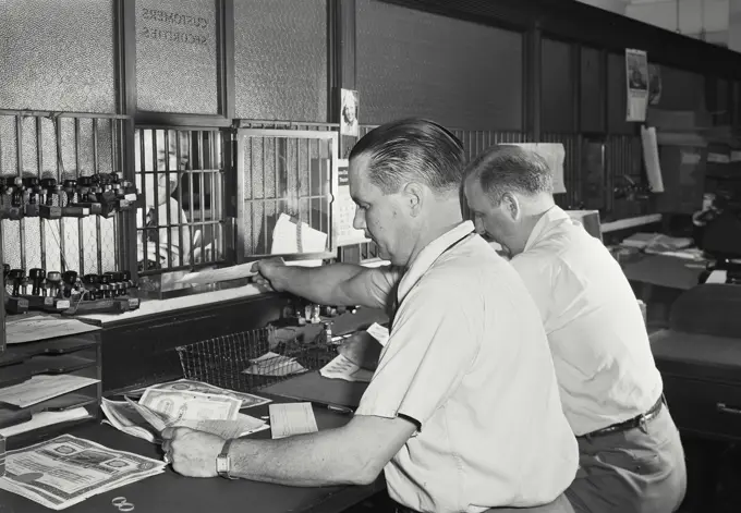 Vintage photograph. Stock brokerage house of Payne Webber Jackson and Curtis