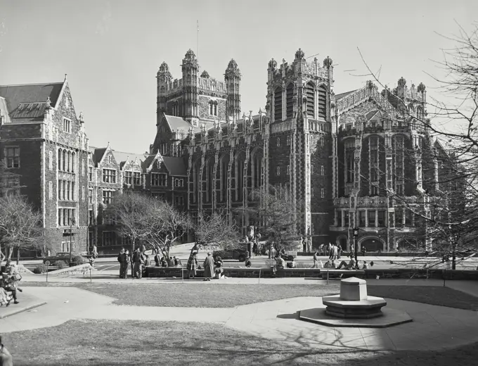 Vintage photograph. Campus and Buildings of the College of the City of New York