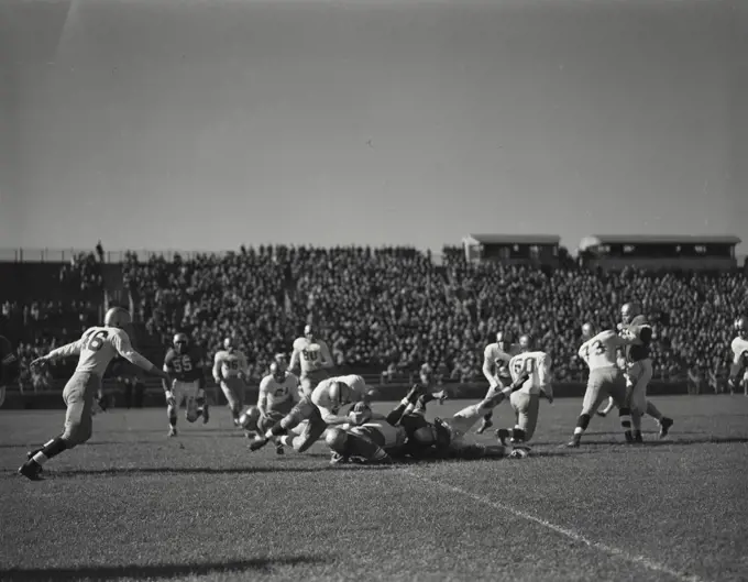 Vintage photograph. Columbia vs yale at baker field in October 1951