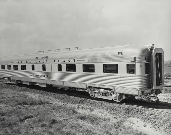 Vintage photograph. A new Budd stainless steel car