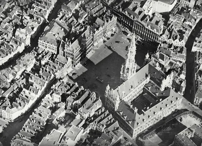 Vintage photograph. Air view of Grand Palace