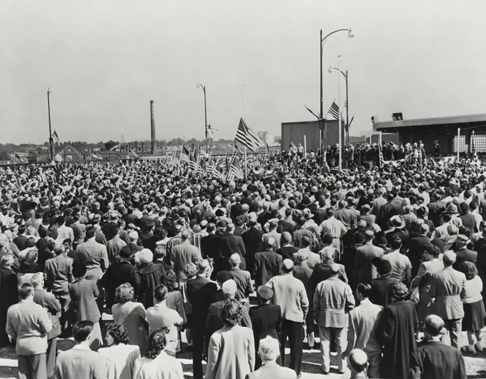 Vintage photograph. Dedication ceremonies of the opening of Toledo Station