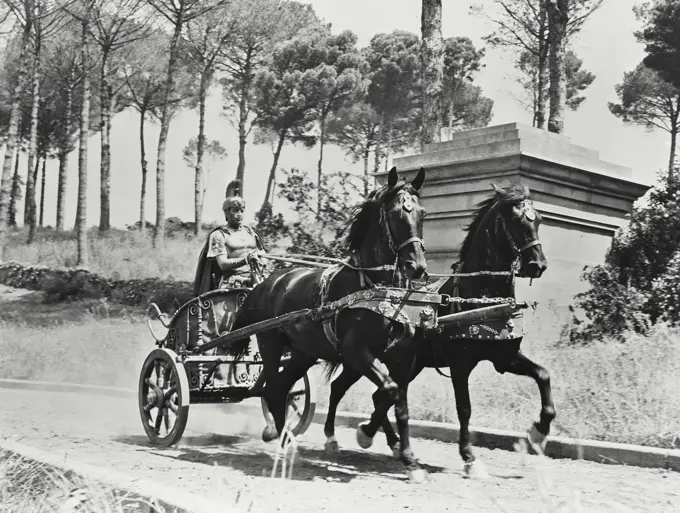 Vintage photograph. Roman chariot