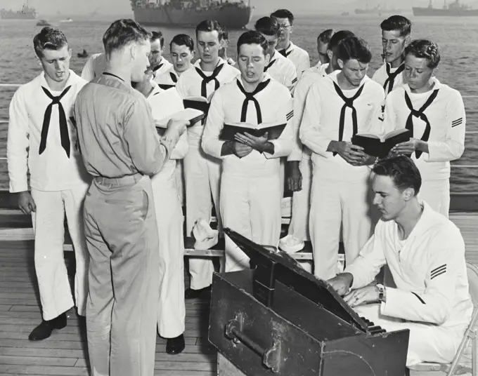 Vintage photograph. US Navy Glee club