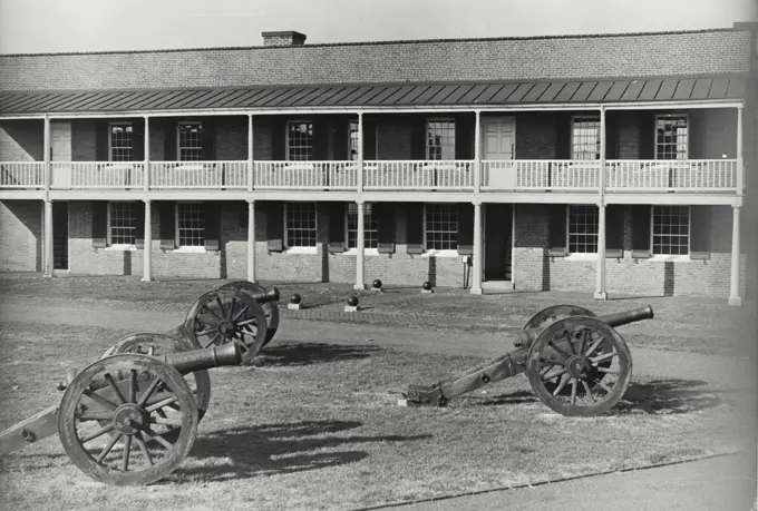 Vintage photograph. View of commanding officer's office at Fort McHenry national Monument, Maryland