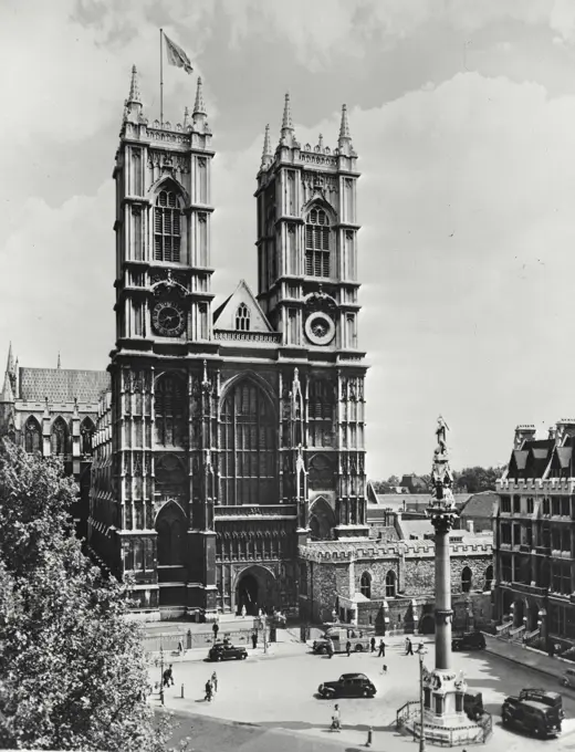 Vintage photograph. Westminster Abbey, London, England