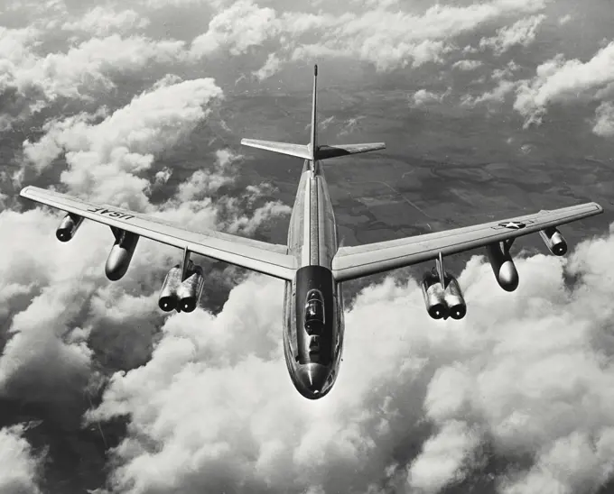 Vintage photograph. Boeing B-47 Stratojet flight