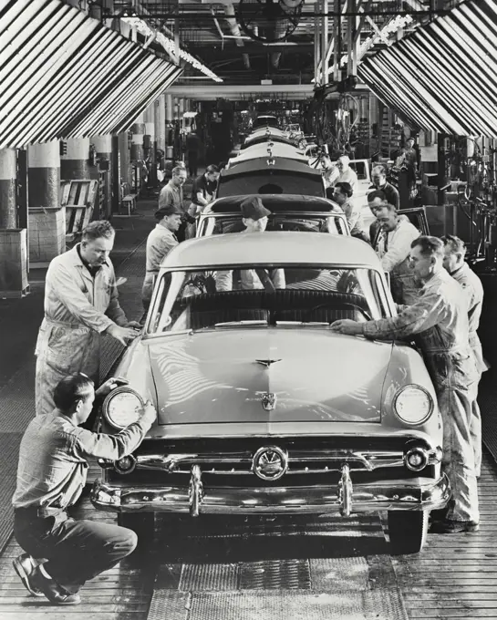 Mass production - assembly line at the Ford motor company