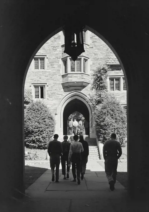 Looking from Campbell Hall archway towards Holder Hall archway