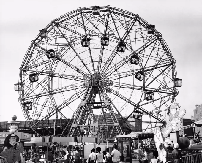 Low angle view of a Ferris wheel, Coney Island, Brooklyn, New York City, USA