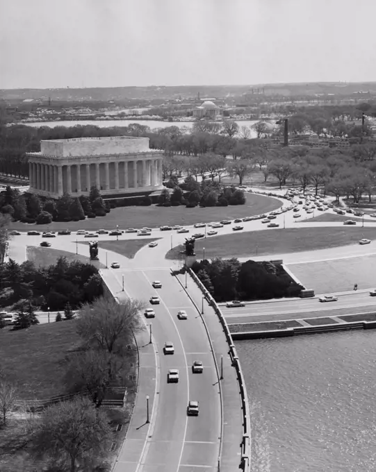 High angle view of a memorial, Lincoln Memorial, Washington DC, USA