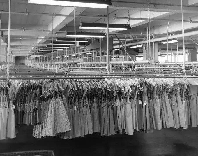 Warehouse interior of a textile factory, Garment District, New York City, New York State, USA