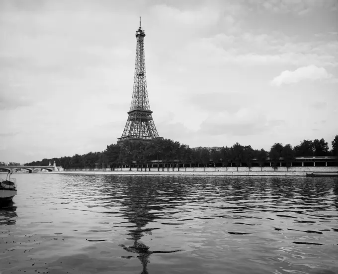 Eiffel Tower Seine River Paris France