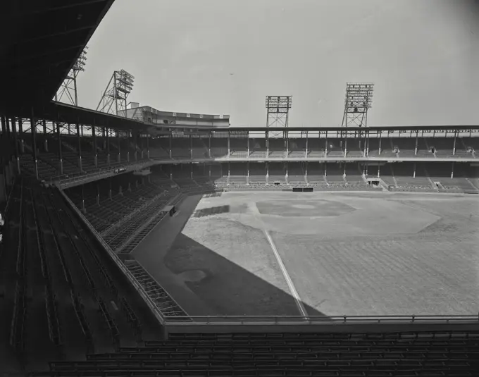 Vintage Photograph. Bush Stadium in St. Louis seen empty