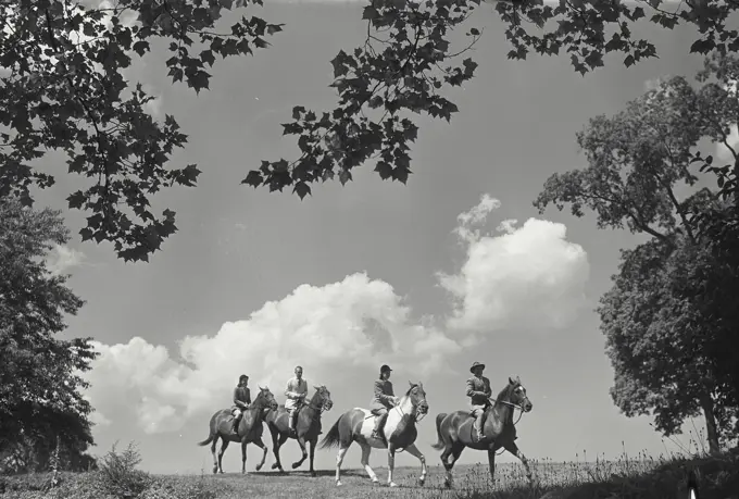 Vintage Photograph. Horseback riding in West Virginia. Frame 2