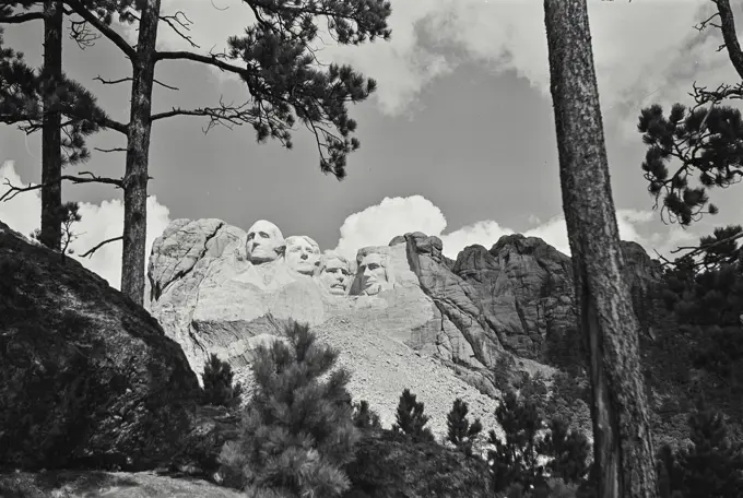 Vintage Photograph. Mt. Rushmore National Monument in the Black Hills.