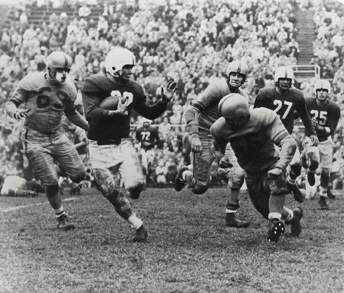 Vintage Photograph. Football at McGill University, Montreal, Canada.