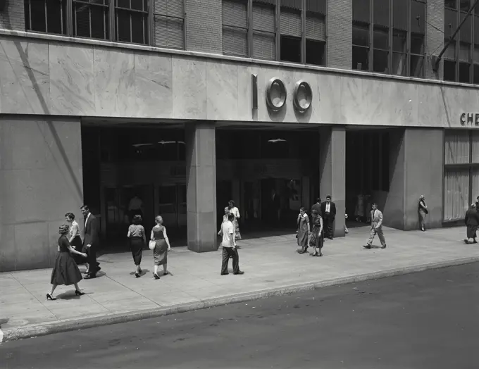 Vintage Photograph. Pedestrians at 100 Park Avenue, New York City Frame 1