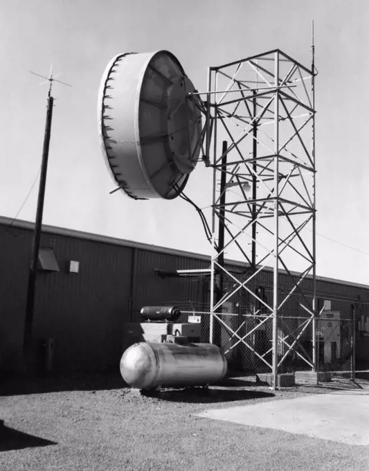 Low angle view of a microwave tower