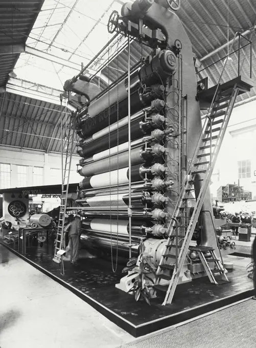 Vintage photograph. A gigantic calendar for the manufacturer of paper