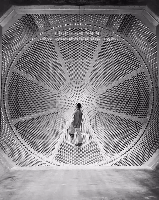 Man in a wind tunnel