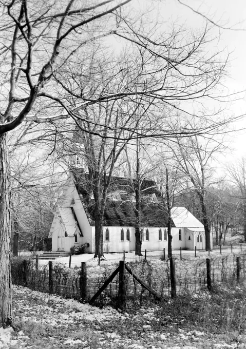 Country church in winter