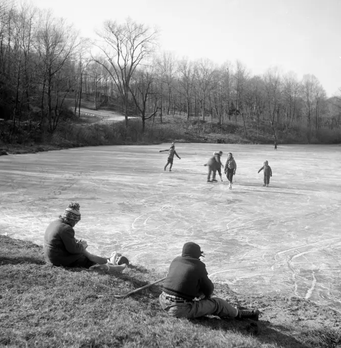 Outdoors ice skating