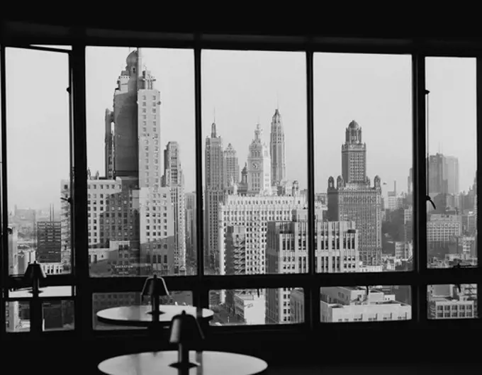 USA, Illinois, Chicago, skyline view from Allerton Hotel
