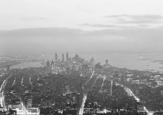 USA, New York State, New York City, Lower Manhattan cityscape from Empire State building