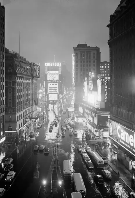 USA, New York State, New York City, Times Square at night