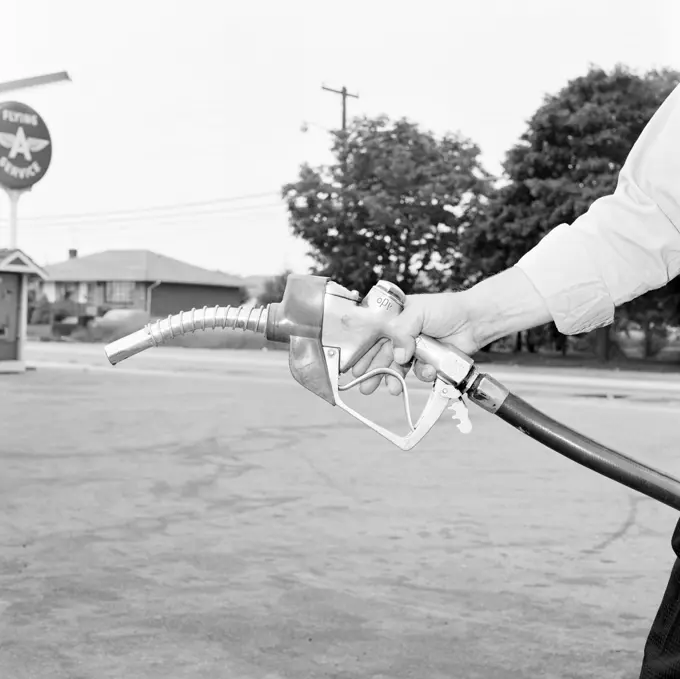 Man with petrol pump