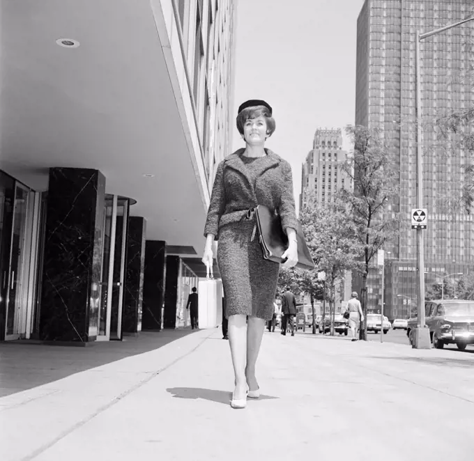 Elegant woman on street