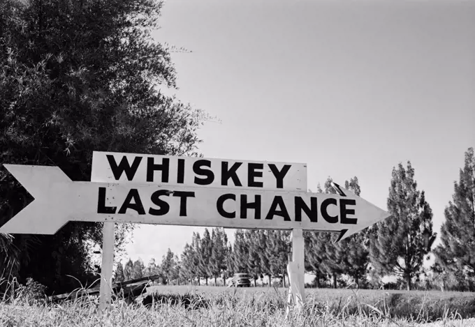 USA, Florida, Key West, roadside sign on Overseas Highway