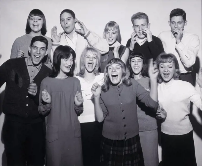 Portrait of a group of teenagers smiling