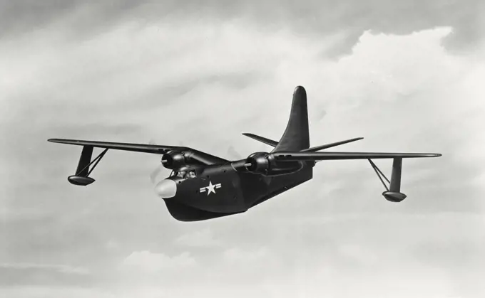 Vintage photograph. Newest anti-submarine aircraft for the US Navy, the Martin P5M-1 Marlin