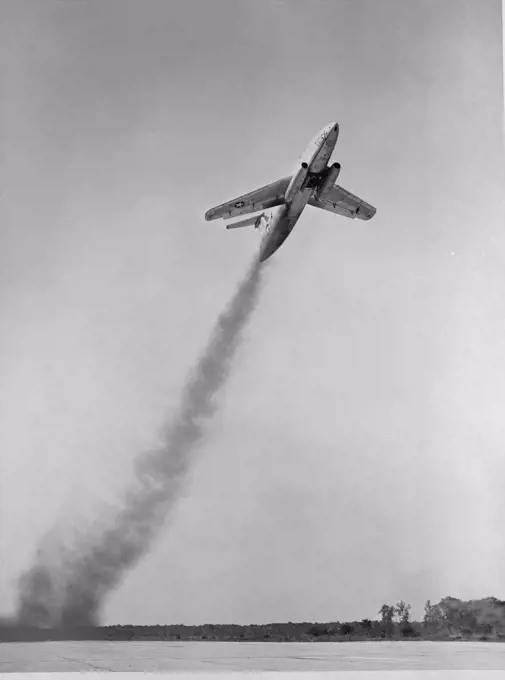 Low angle view of a fighter plane taking off, Martin XB-51