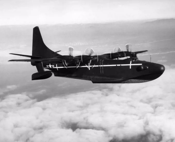 Side profile of a military airplane in flight, Convair XP5Y-1, Anti-Submarine War Plane