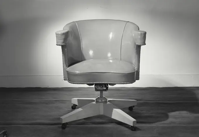 Vintage photograph. Close-up of a leather office chair